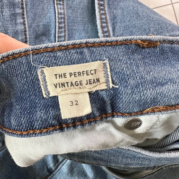 Madewell Jeans Women 32 Blue Perfect Vintage Crossover Waist Straight Leg Denim - Picture 5 of 13